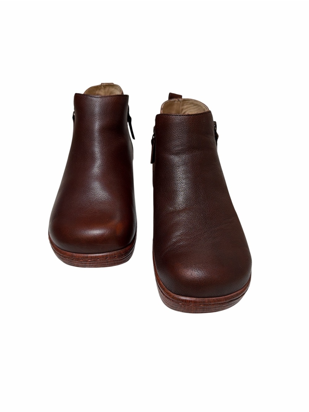 Alegria Oak 6311 Leather Ankle Boots EU 38 Brown Comfort Wedge - Picture 11 of 14